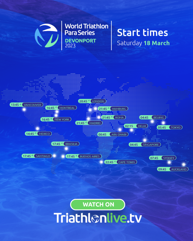 Start times for World Triathlon Para Series Devonport