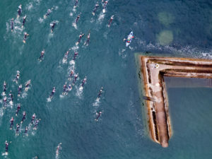 Hell of the West Triathlon drone image of sea