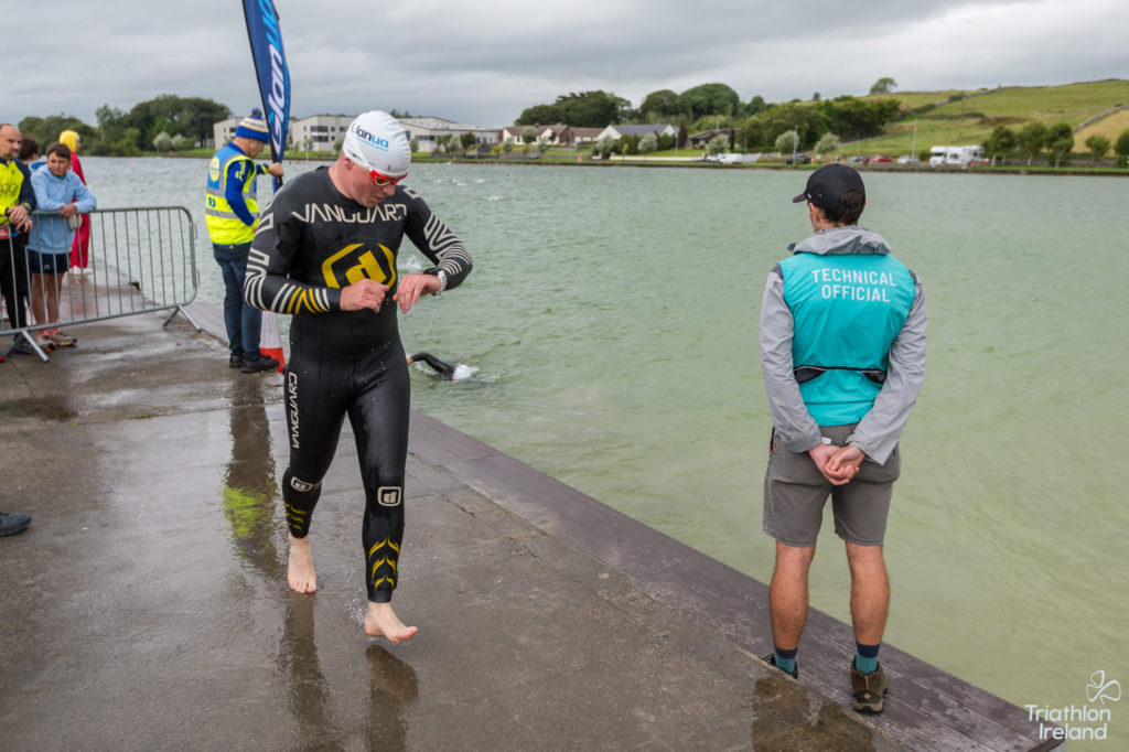 Technical Official officiating at Triathlon Race by waterside