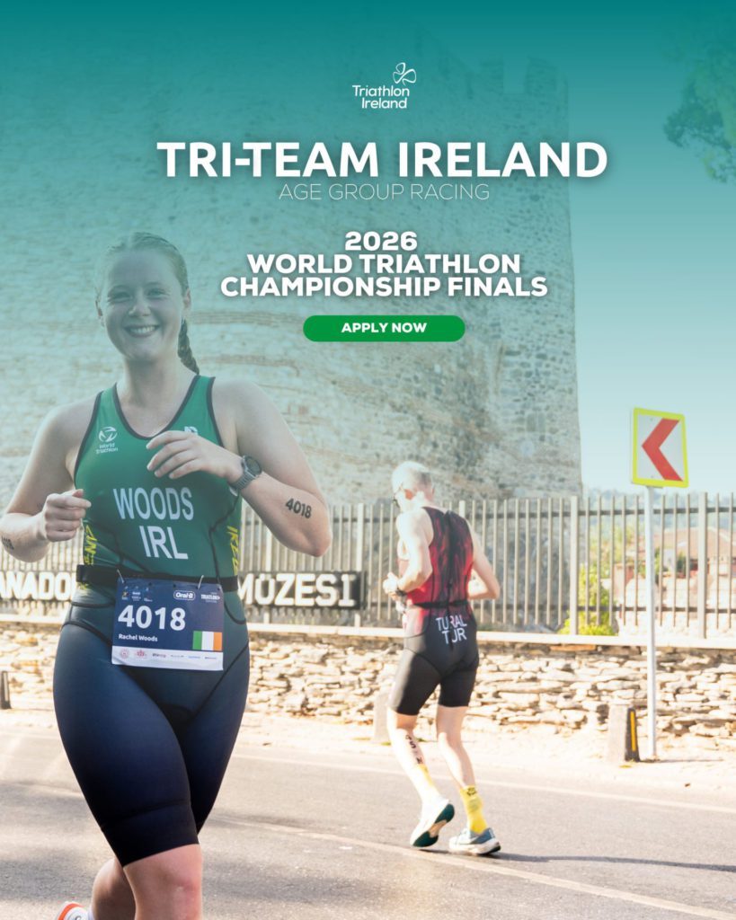 Tri Team Ireland Applications. Woman in IRL triathlon competing