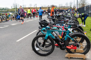 National Champs Duathlon - Bikes racked at start
