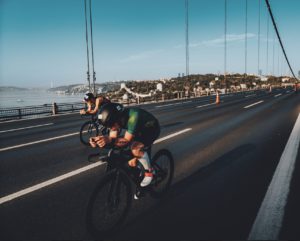Tri Team Ireland Cyclist on bridge