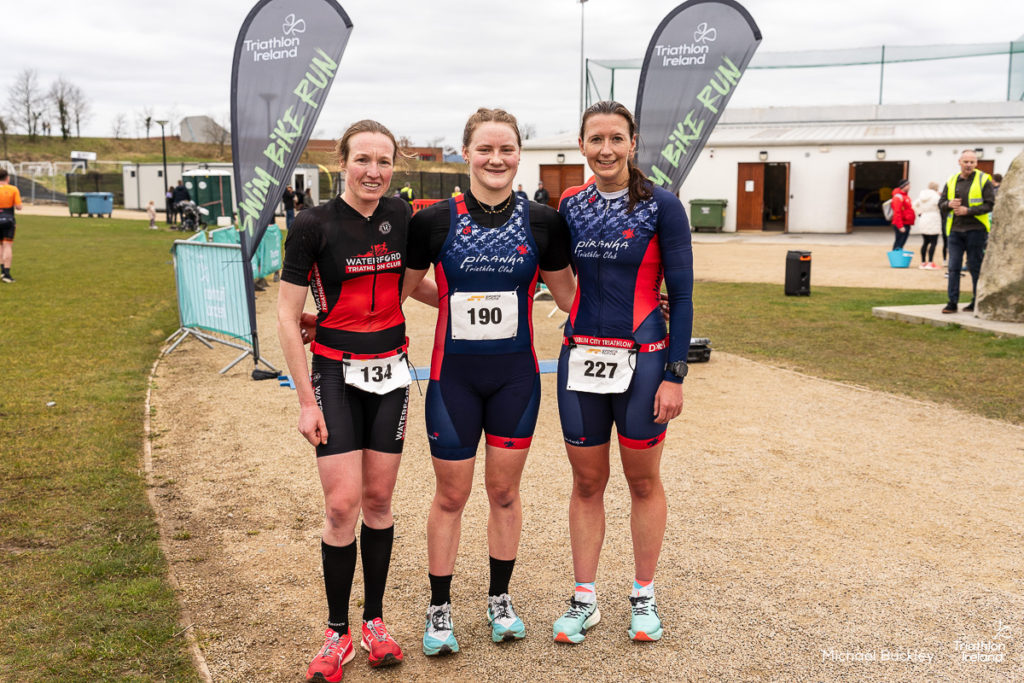 National Champs Duathlon three females at podium