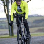 Cyclist going up hill at duathlon
