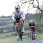 Cyclists going up hill at duathlon