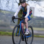 Cyclist going up hill at duathlon