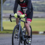 Cyclist going up hill at duathlon