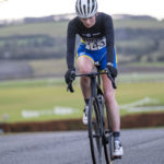 Cyclist going up hill at duathlon
