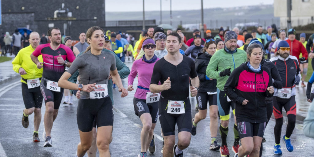 Tramore Duathlon February 2026 People running first lap