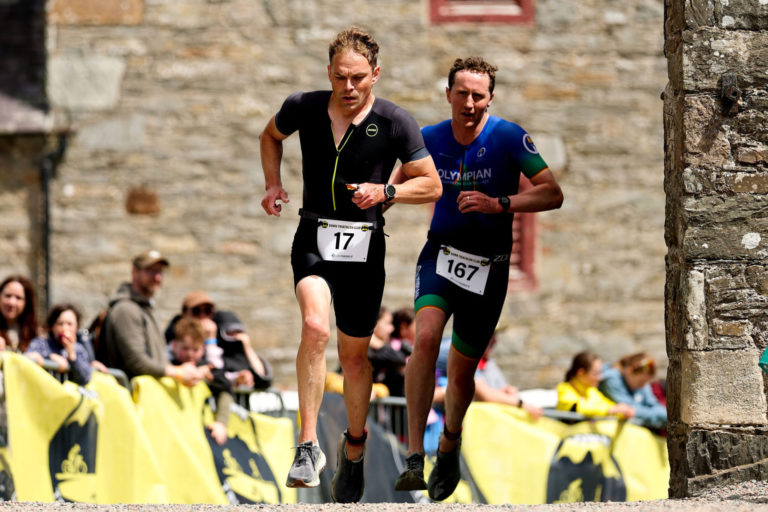 crossing finish line Beyond the Wall Triathlon 2026