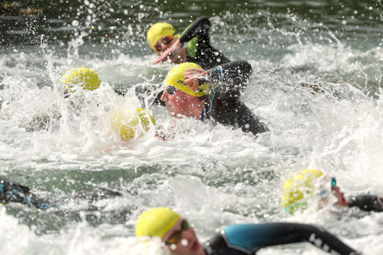 swim start Beyond the Wall Triathlon 2026