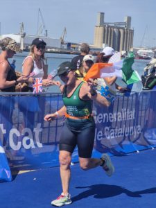Tarragona 2026 tri Team Ireland Age Group athlete in action