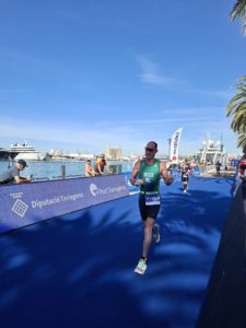 Tarragona 2026 tri Team Ireland Age Group athlete in action