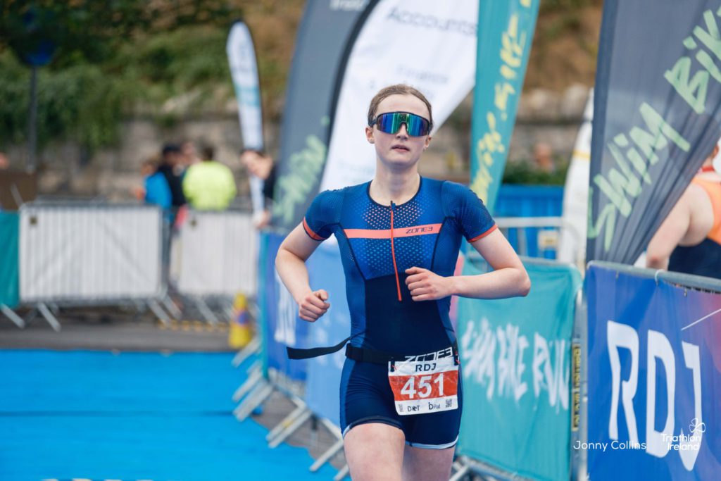 Eve Burns Running at Dublin city Triathlon