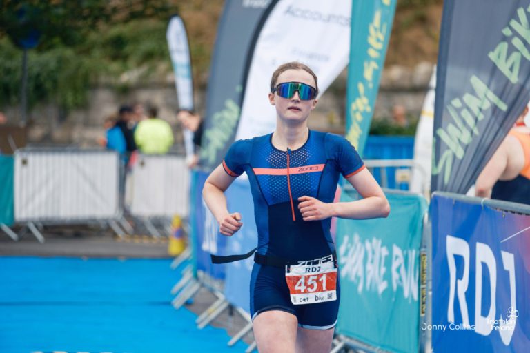 Eve Burns Running at Dublin city Triathlon