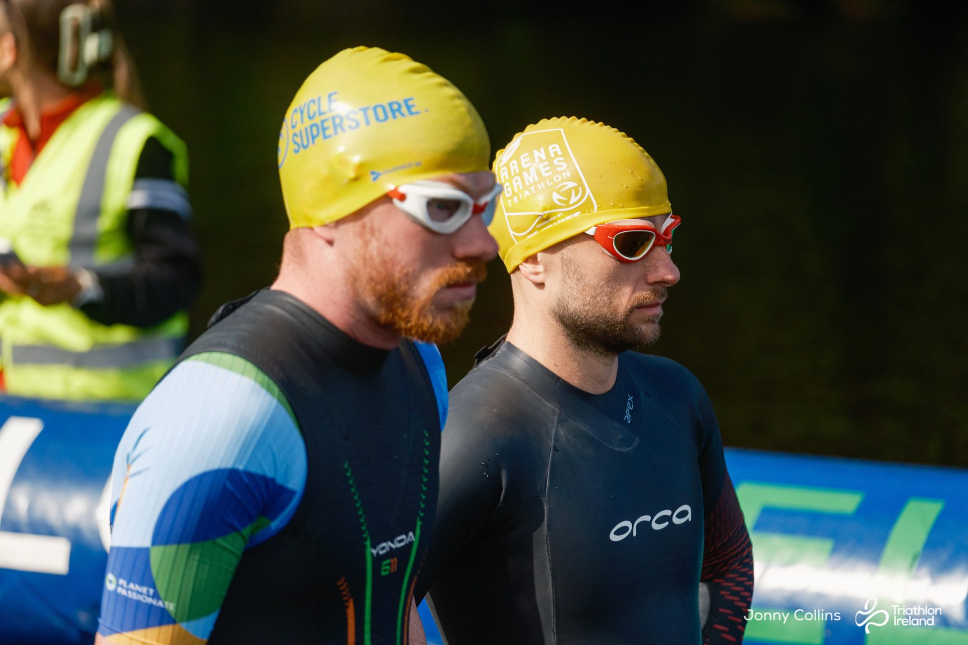 Donnacha mccarthy and sean husband ready for swim start