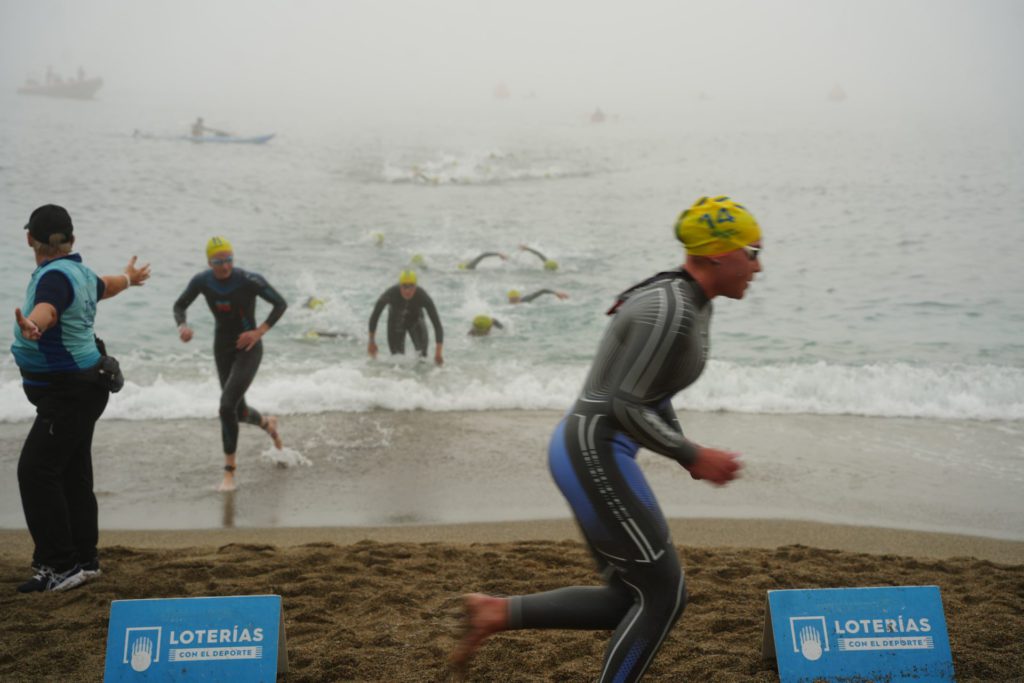 Erin McConnell Ceuta 2026 emerging from misty swim